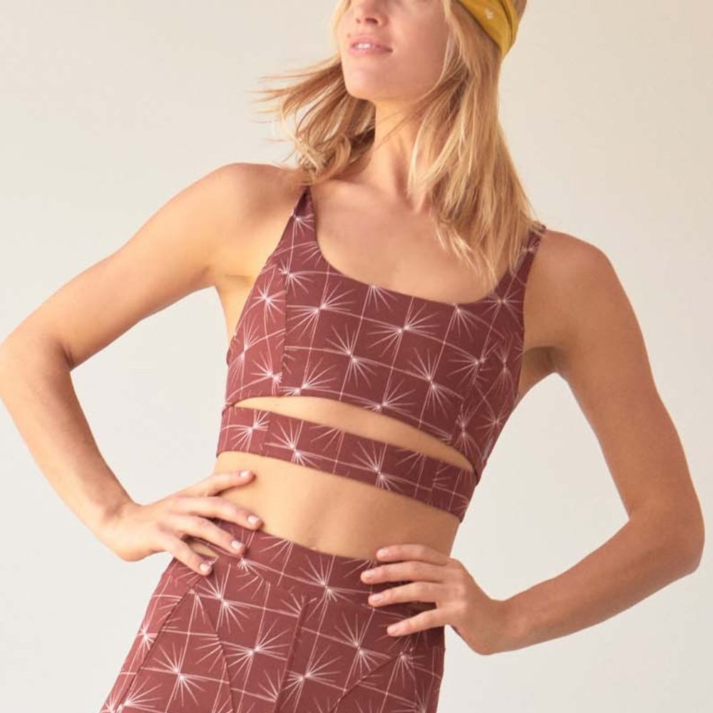 NWT FP Movement Sneak Peak Printed Bra / Ginger Spice Combo